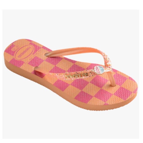 Detalhe - Chinelo Havaianas Kids Menina Glitter II Pessego