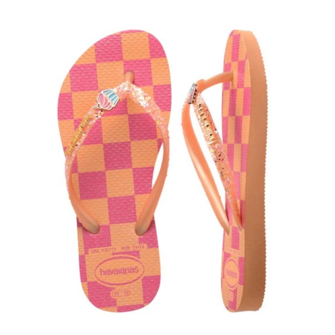 Chinelo Havaianas Kids Menina Glitter II Pessego Chinelo Havaianas Kids Menina Glitter II Pessego