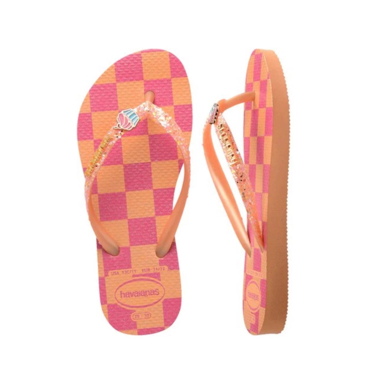 Chinelo Havaianas Kids Menina Glitter II Pessego Chinelo Havaianas Kids Menina Glitter II Pessego