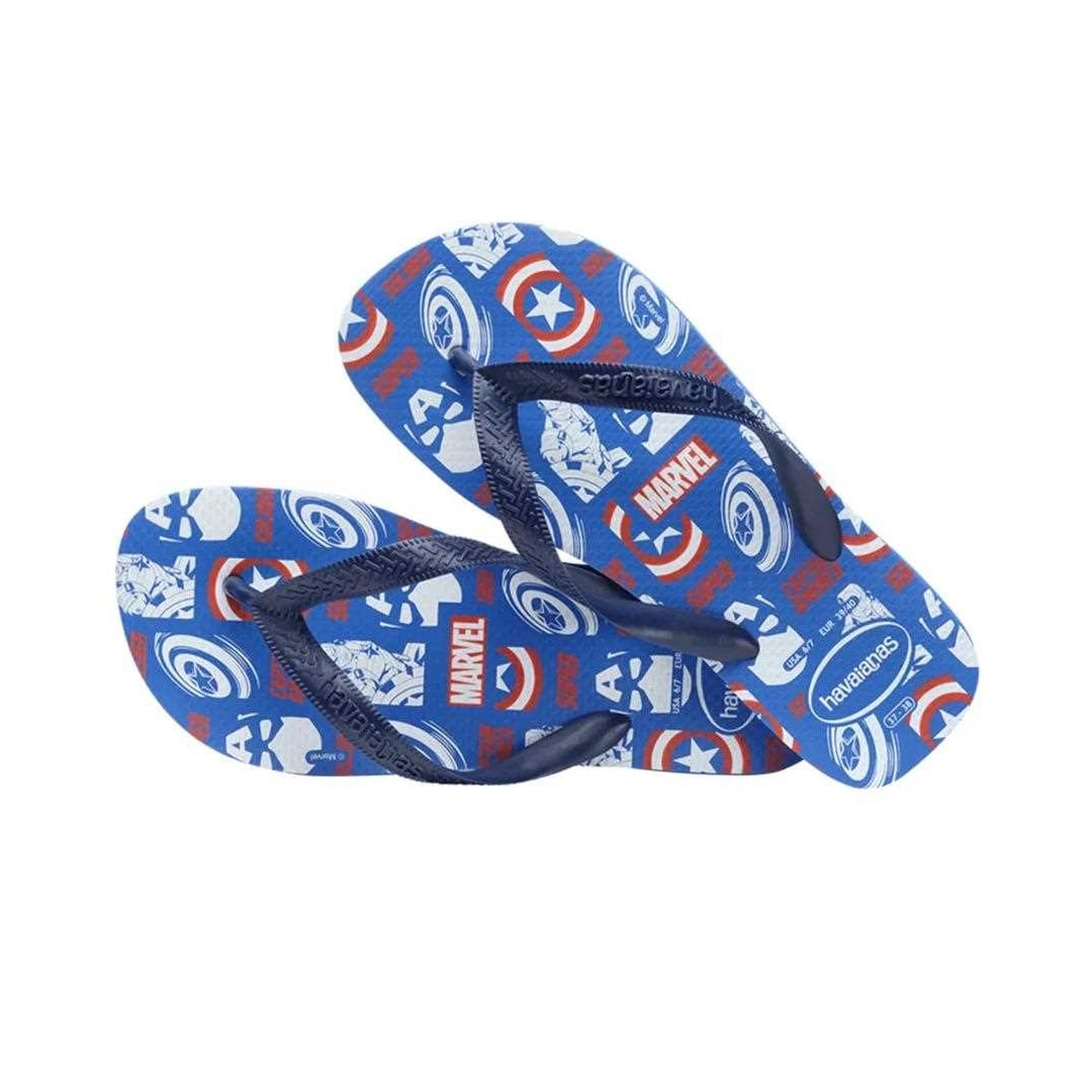 Chinelo Havaianas Masculino Top Marvel Logomania Azul Estrela