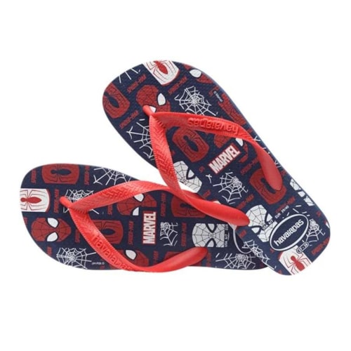 Detalhe - Chinelo Havaianas Masculino Top Marvel Logomania Marinho