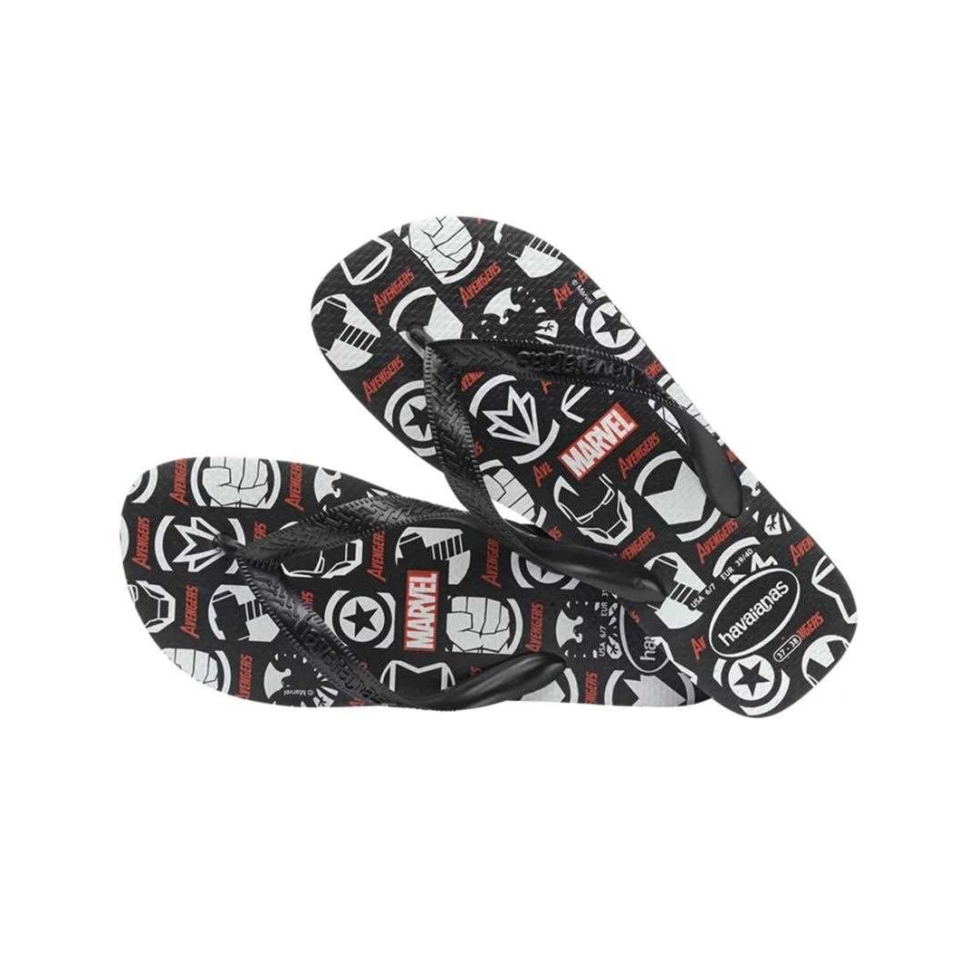 Chinelo Havaianas Masculino Top Marvel Logomania Preto