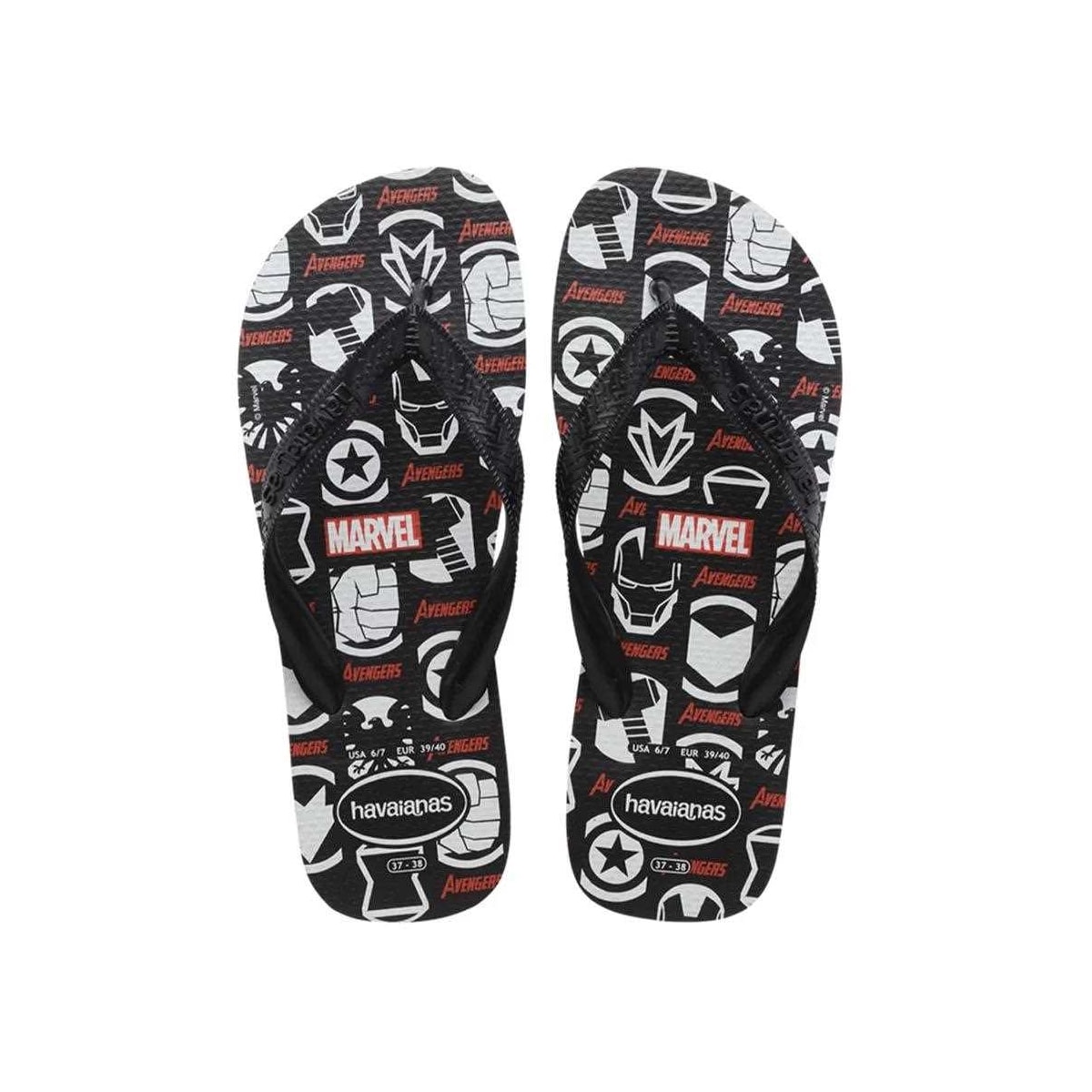 Chinelo Havaianas Masculino Top Marvel Logomania Preto Chinelo Havaianas Masculino Top Marvel Logomania Preto