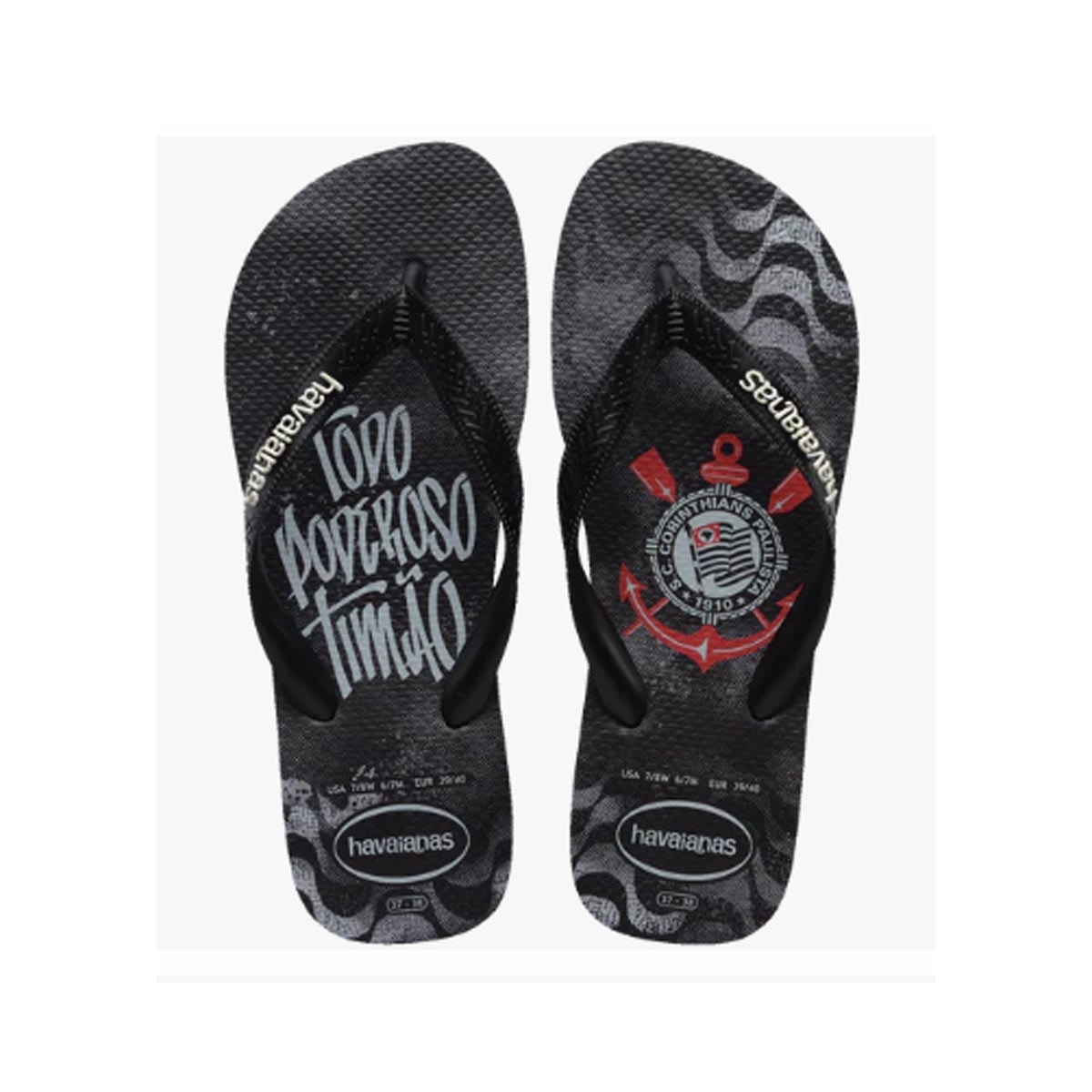 Chinelo Havaianas Masculino Top Times Corinthians Preto Chinelo Havaianas Masculino Top Times Corinthians Preto