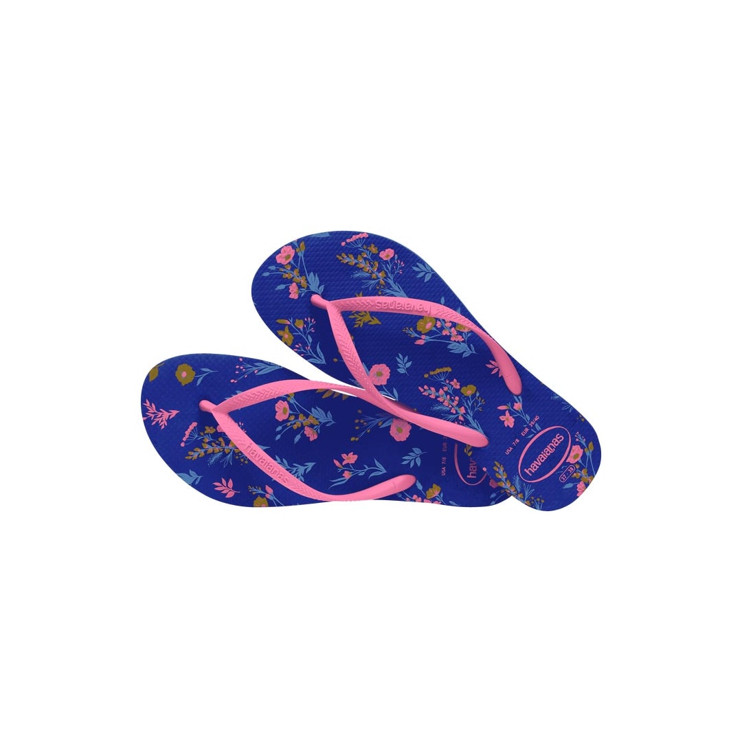 Chinelo Havaianas Sandália Slim Romance Azul Naval Chinelo Havaianas Sandália Slim Romance Azul Naval