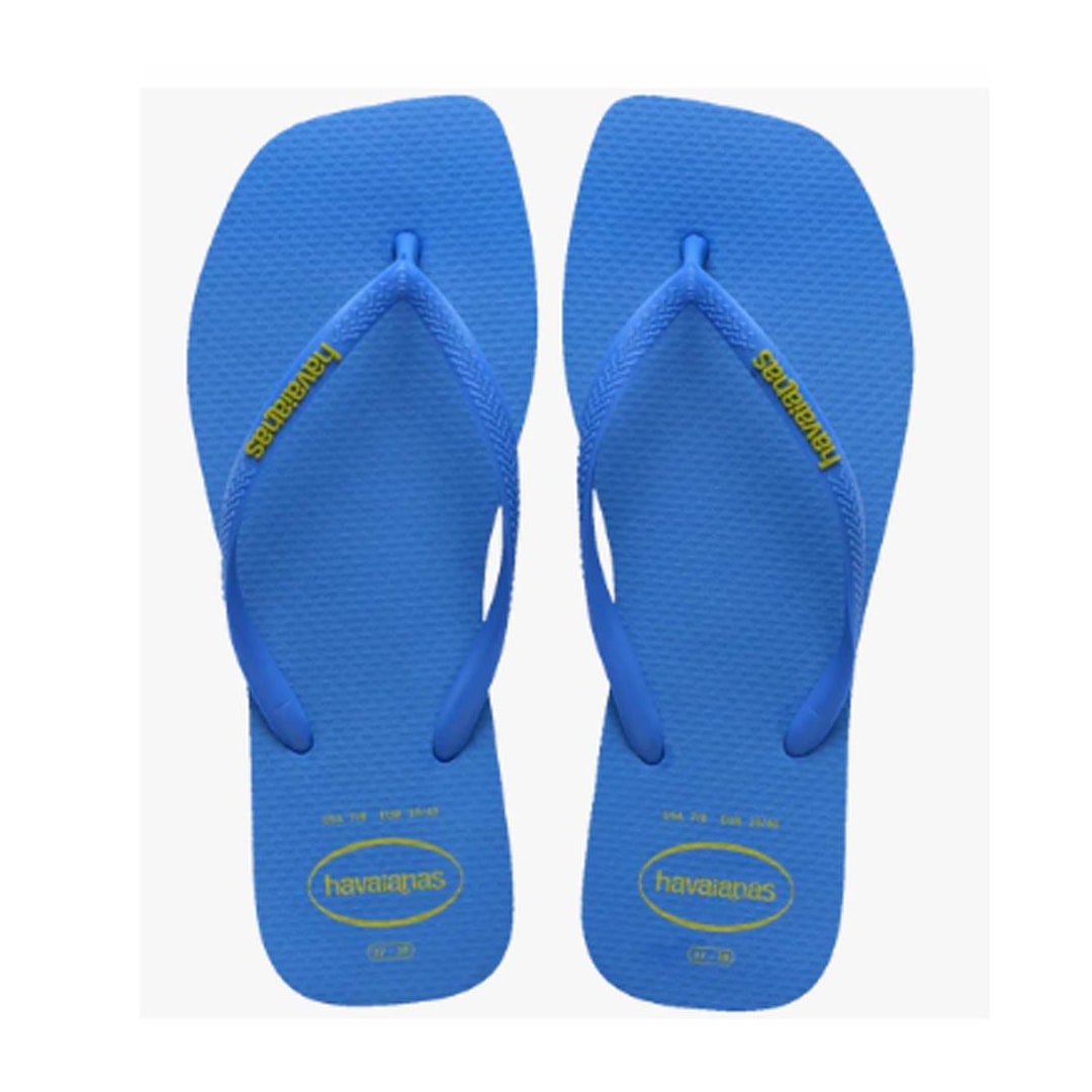 Chinelo Havaianas Slim Logo Popup Square Azul Brilhante