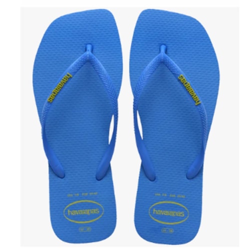 Chinelo Havaianas Slim Logo Popup Square Azul Brilhante