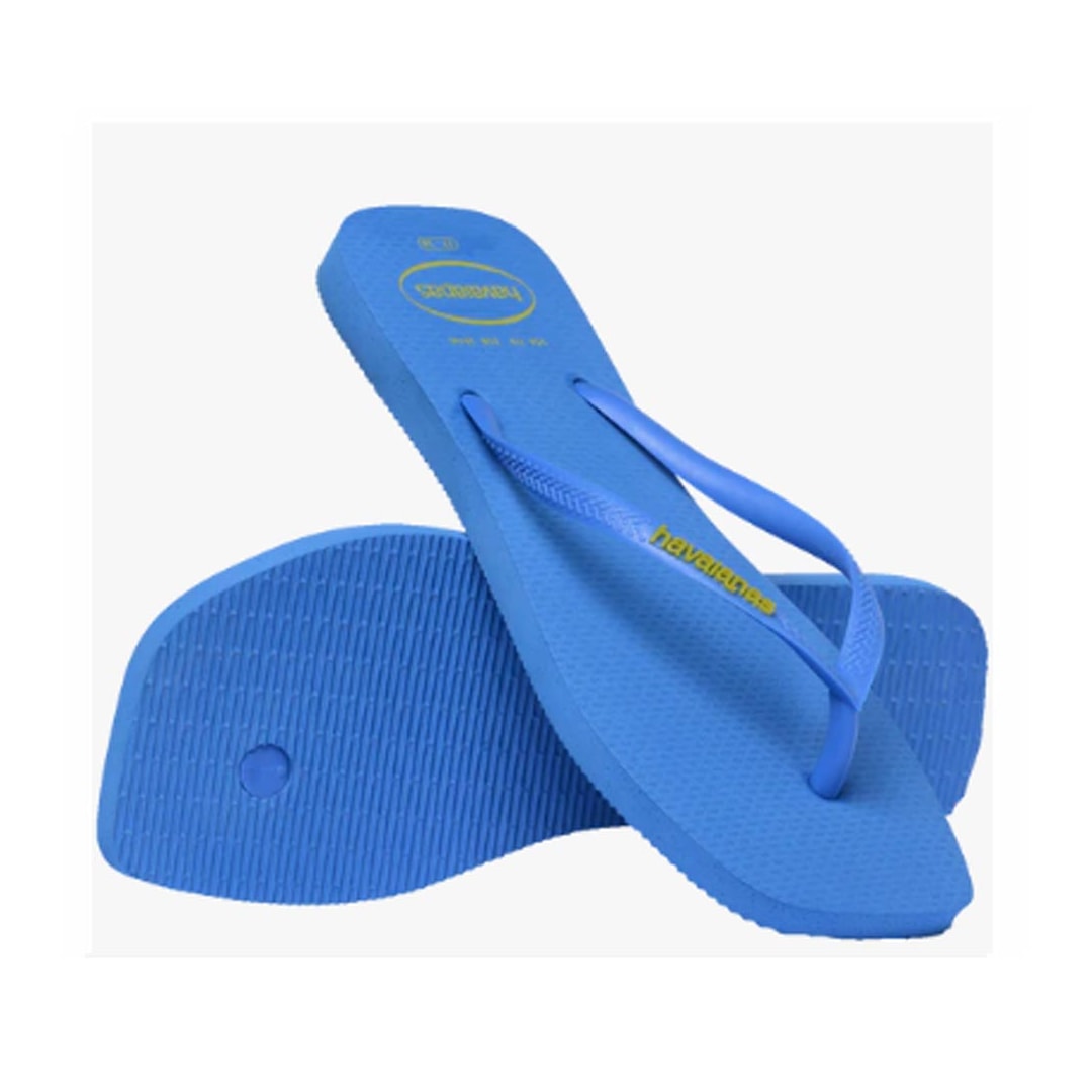 Chinelo Havaianas Slim Logo Popup Square Azul Brilhante