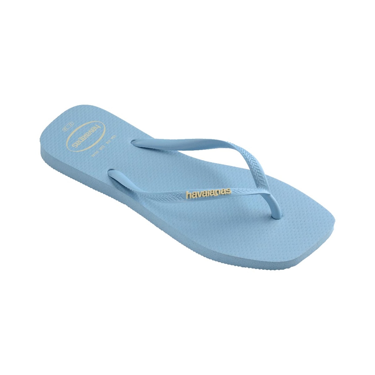 Chinelo Havaianas Slim Logo Popup Square Azul Lavanda