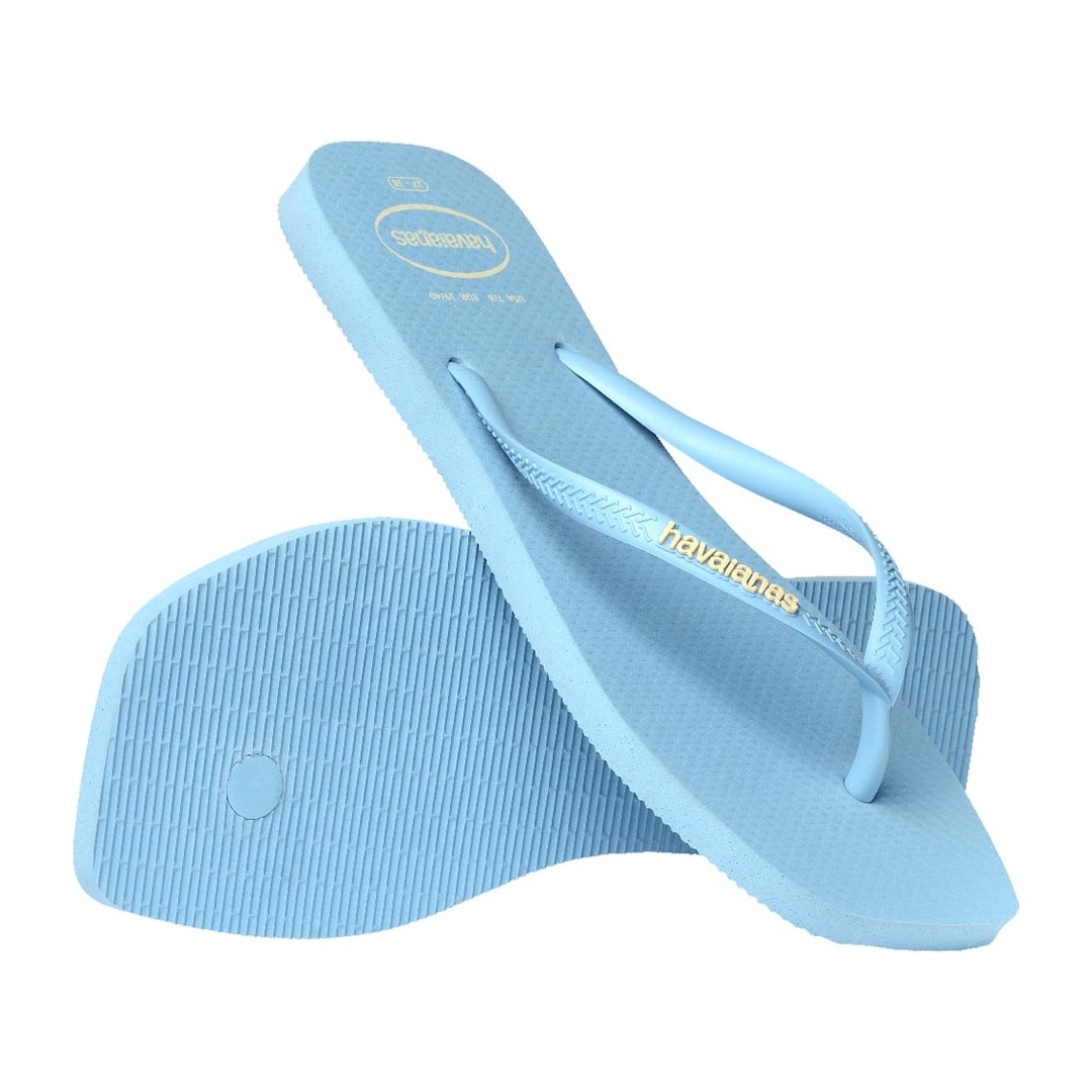 Chinelo Havaianas Slim Logo Popup Square Azul Lavanda