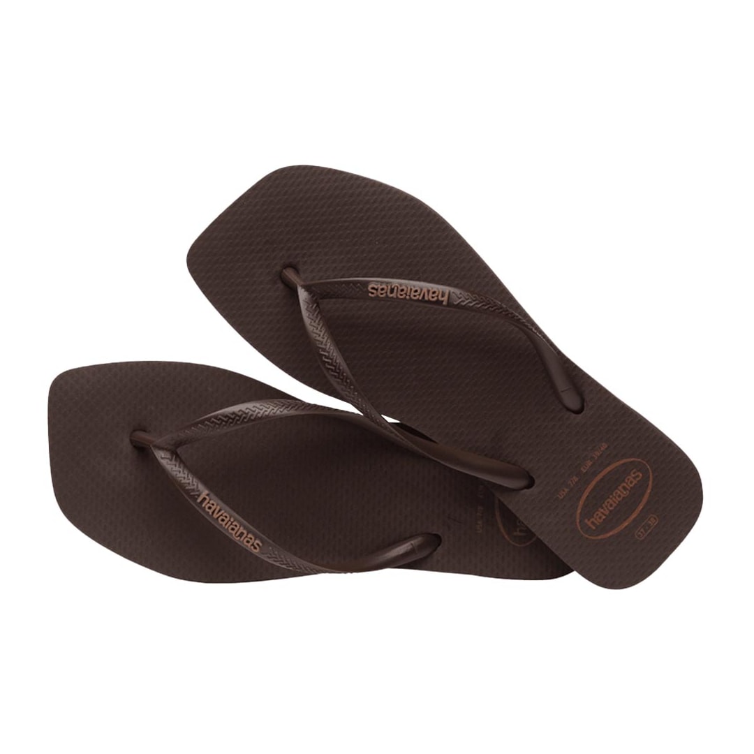 Chinelo Havaianas Slim Logo Popup Square Cafe Chinelo Havaianas Slim Logo Popup Square Cafe