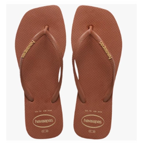 Chinelo Havaianas Slim Logo Popup Square Ferrugem
