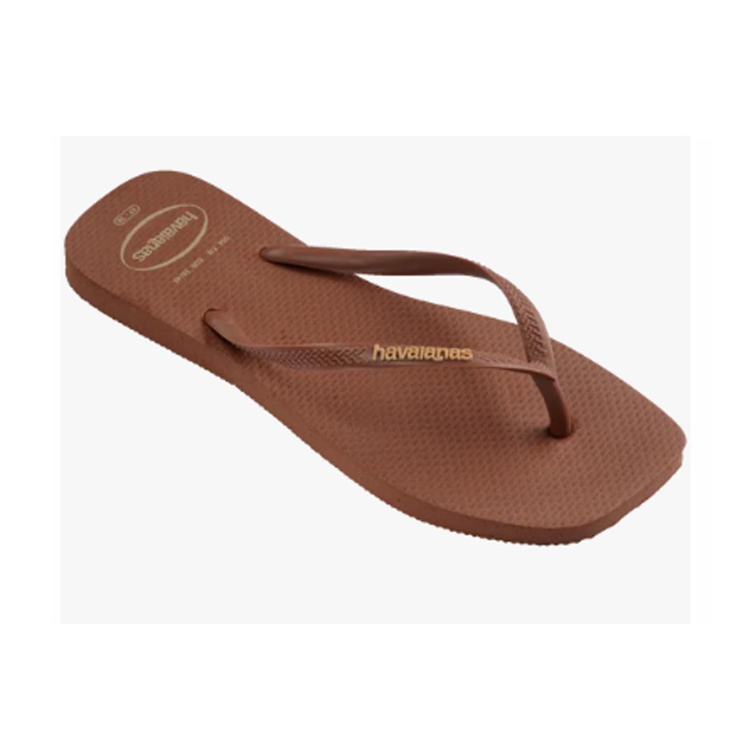 Chinelo Havaianas Slim Logo Popup Square Ferrugem