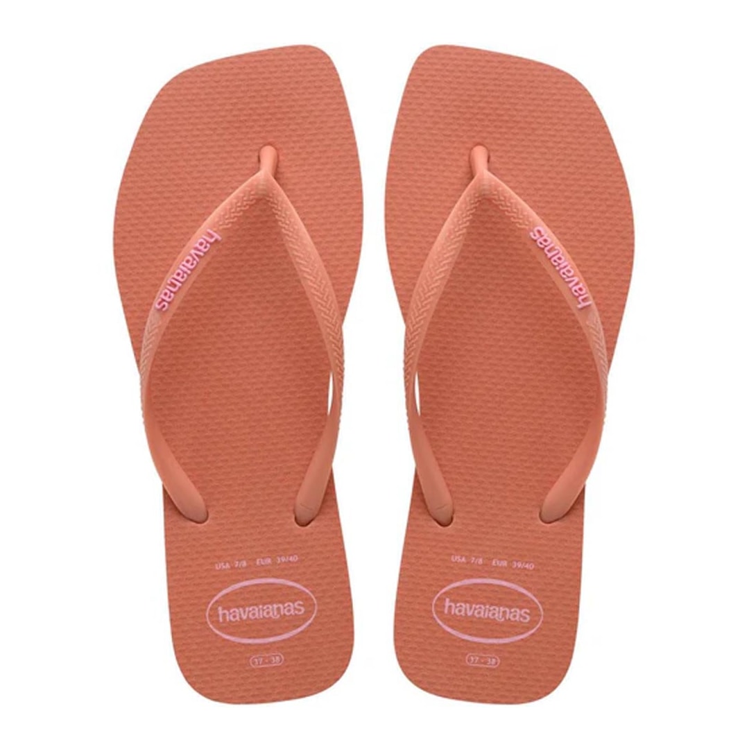 Chinelo Havaianas Slim Logo Popup Square Rosa Clay