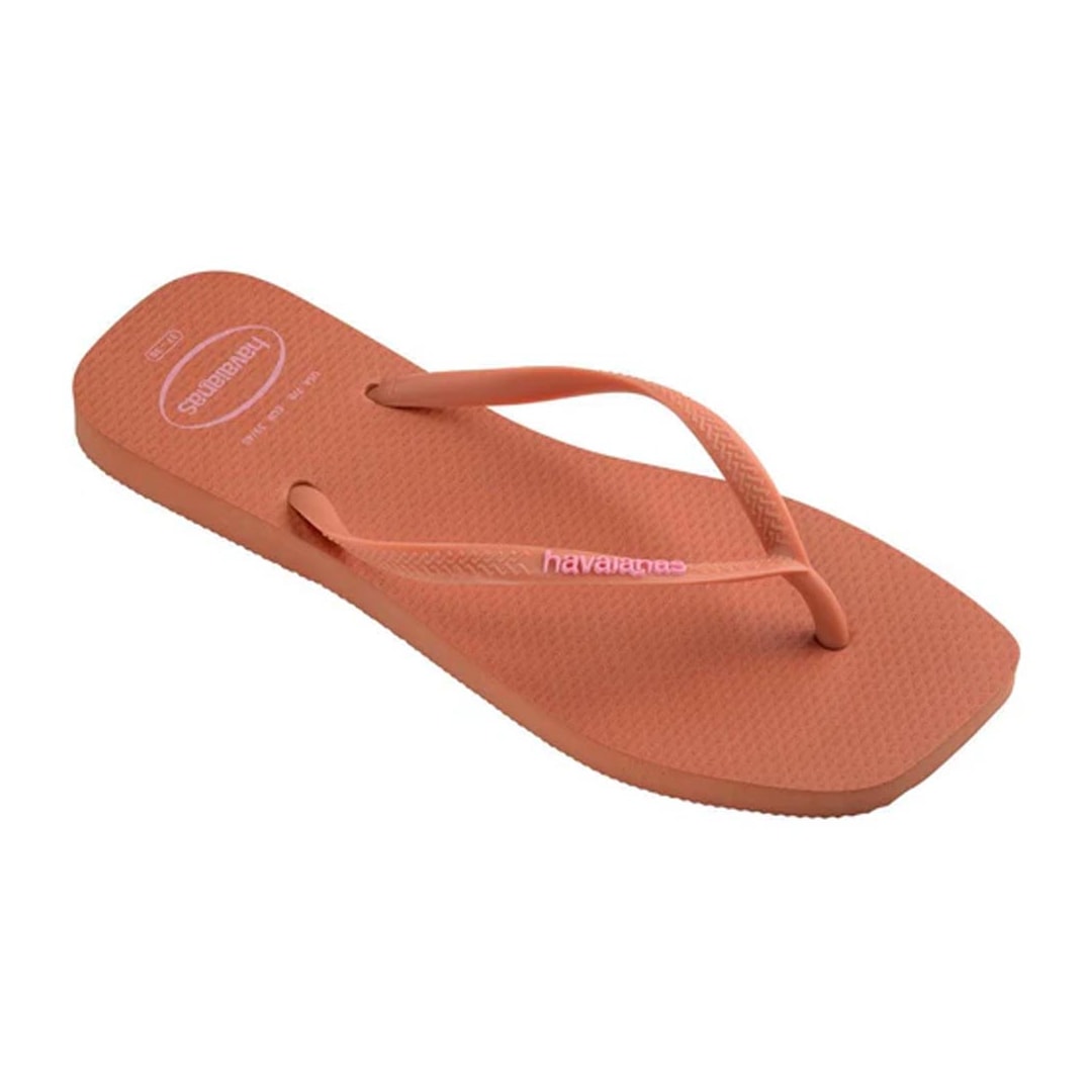 Chinelo Havaianas Slim Logo Popup Square Rosa Clay