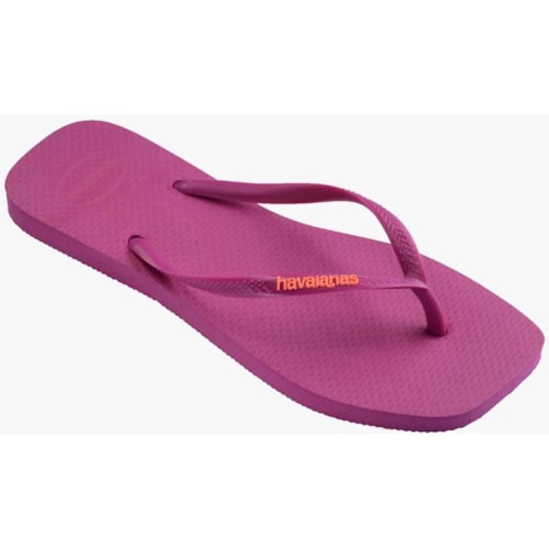 Detalhe - Chinelo Havaianas Slim Logo Popup Square Rosa Gum
