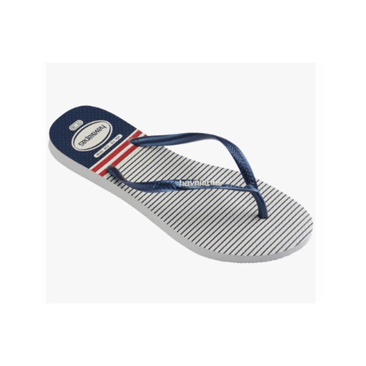 Chinelo Havaianas Slim Nautical Branco/Marinho Chinelo Havaianas Slim Nautical Branco/Marinho
