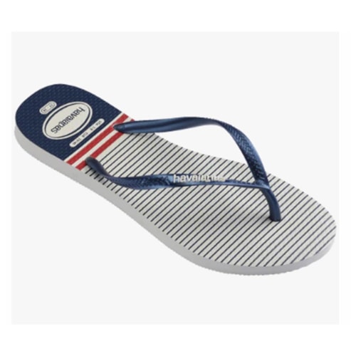 Detalhe - Chinelo Havaianas Slim Nautical Branco/Marinho
