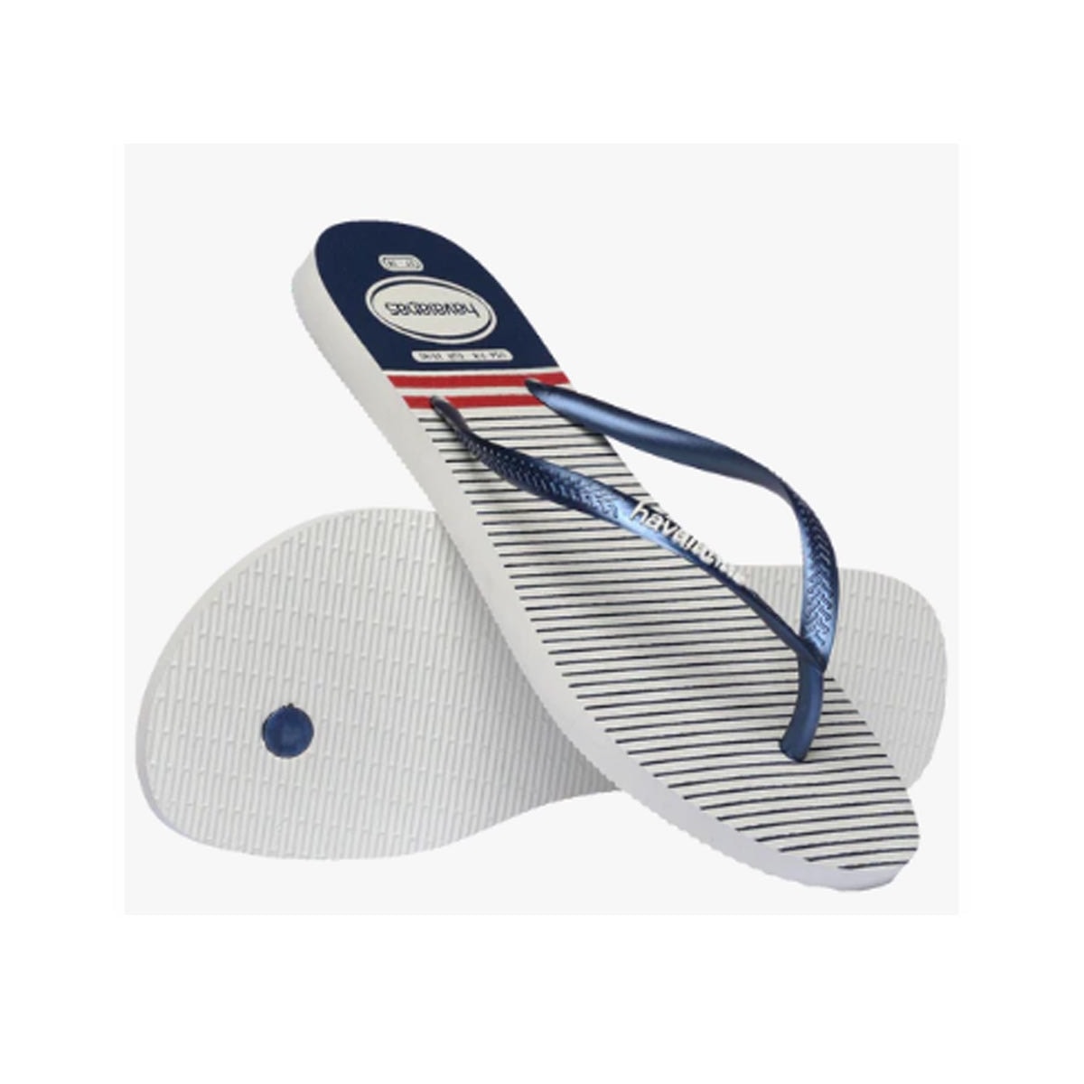 Chinelo Havaianas Slim Nautical Branco/Marinho Chinelo Havaianas Slim Nautical Branco/Marinho