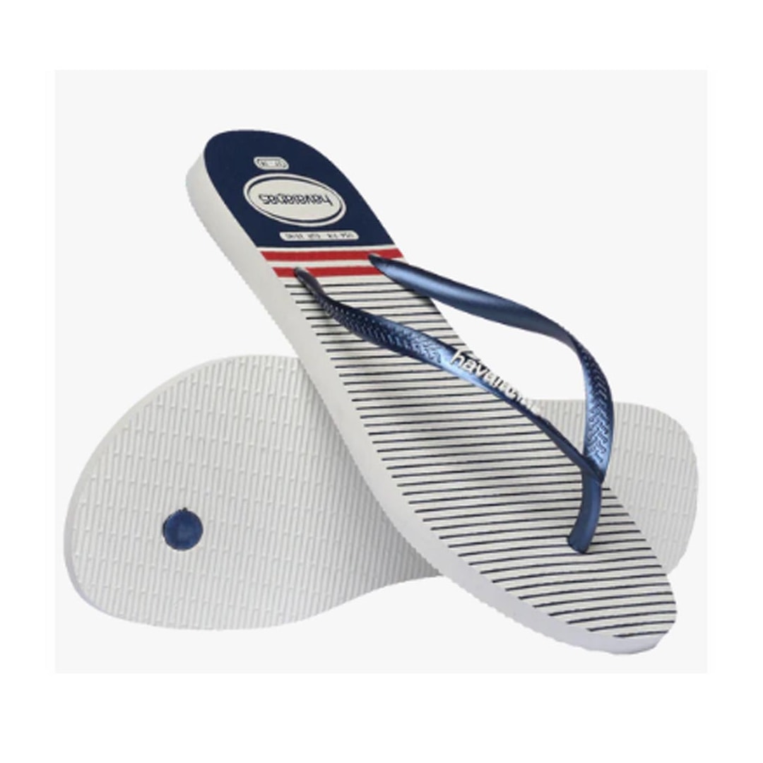 Chinelo Havaianas Slim Nautical Branco/Marinho