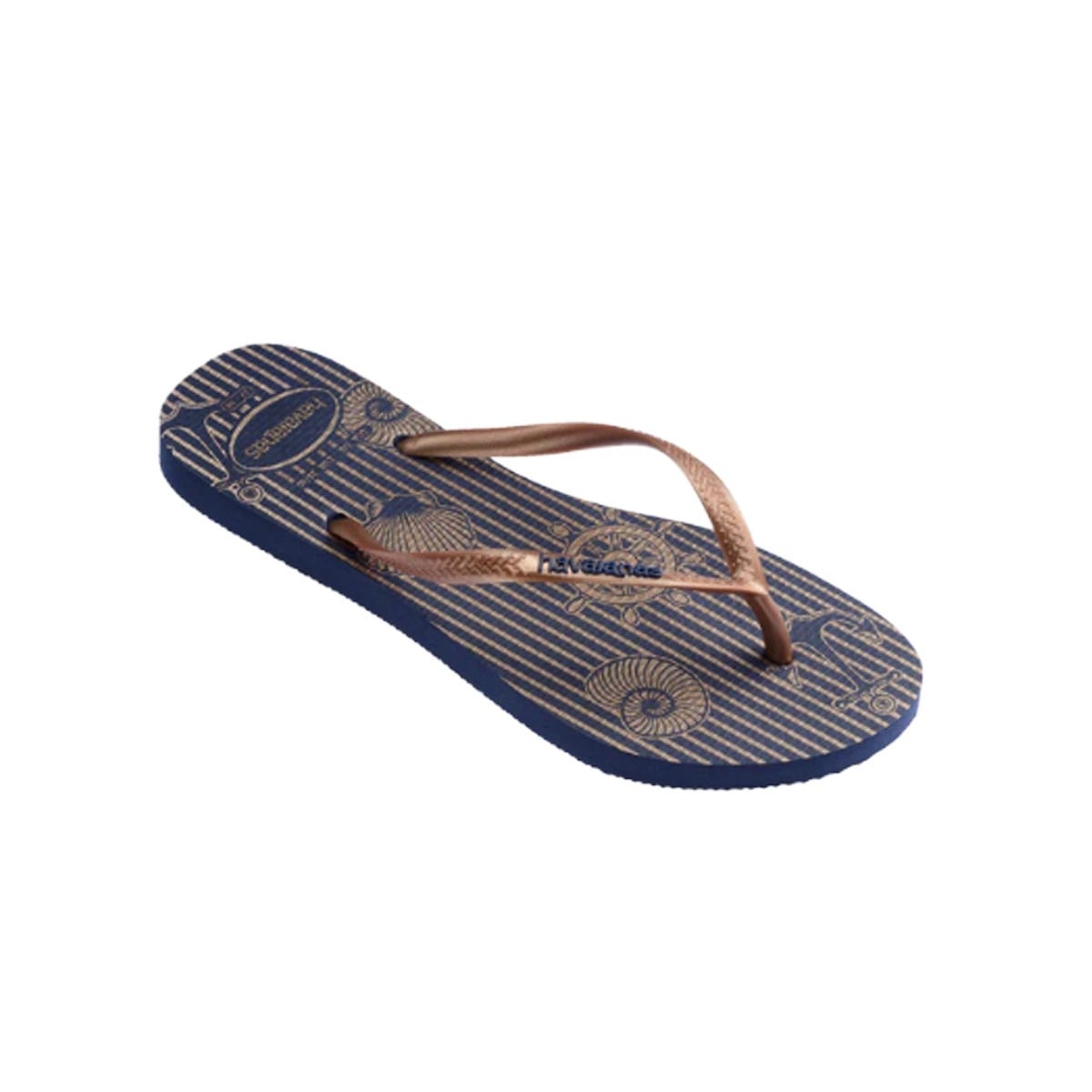 Chinelo Havaianas Slim Nautical Marinho/Rose Gold Chinelo Havaianas Slim Nautical Marinho/Rose Gold