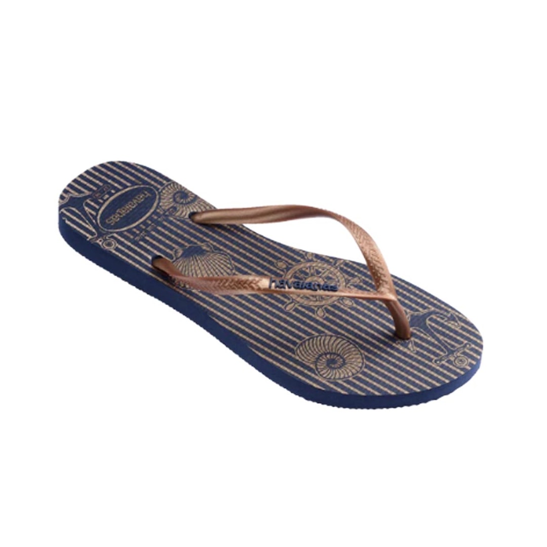 Chinelo Havaianas Slim Nautical Marinho/Rose Gold Chinelo Havaianas Slim Nautical Marinho/Rose Gold