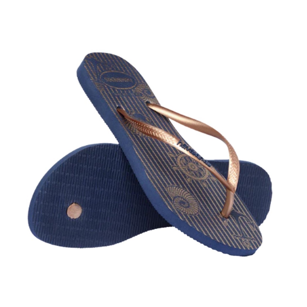 Chinelo Havaianas Slim Nautical Marinho/Rose Gold Chinelo Havaianas Slim Nautical Marinho/Rose Gold