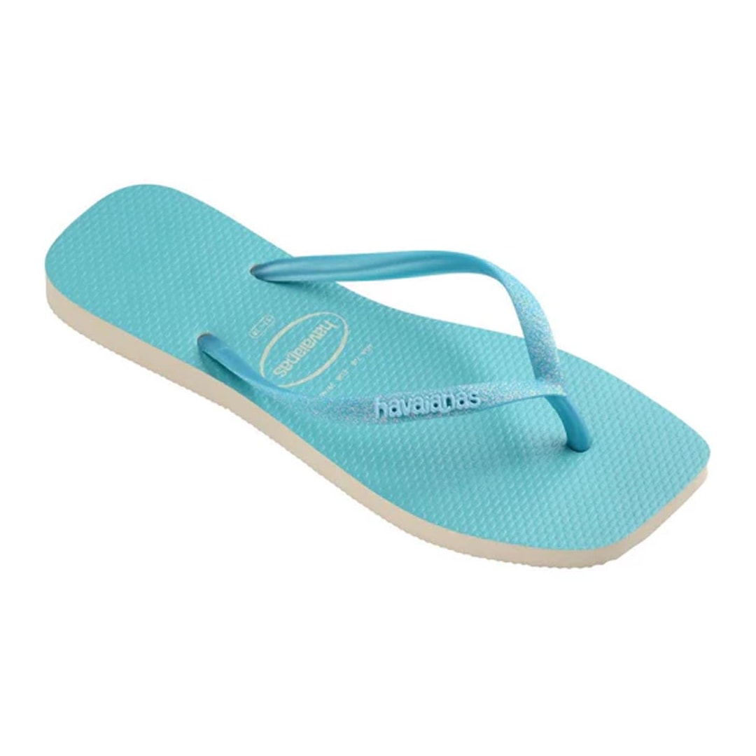 Chinelo Havaianas Slim Square Glitter Neon Azul Neon Chinelo Havaianas Slim Square Glitter Neon Azul Neon