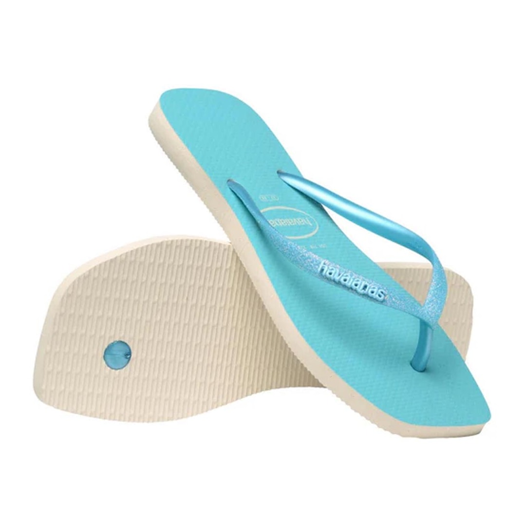 Chinelo Havaianas Slim Square Glitter Neon Azul Neon
