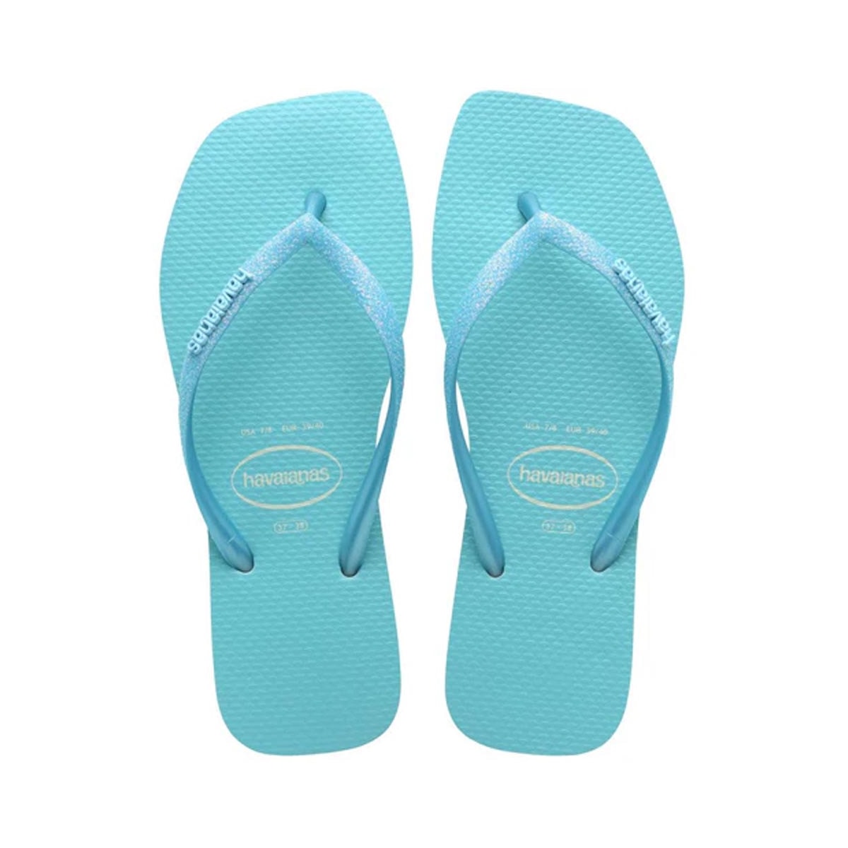 Chinelo Havaianas Slim Square Glitter Neon Azul Neon Chinelo Havaianas Slim Square Glitter Neon Azul Neon