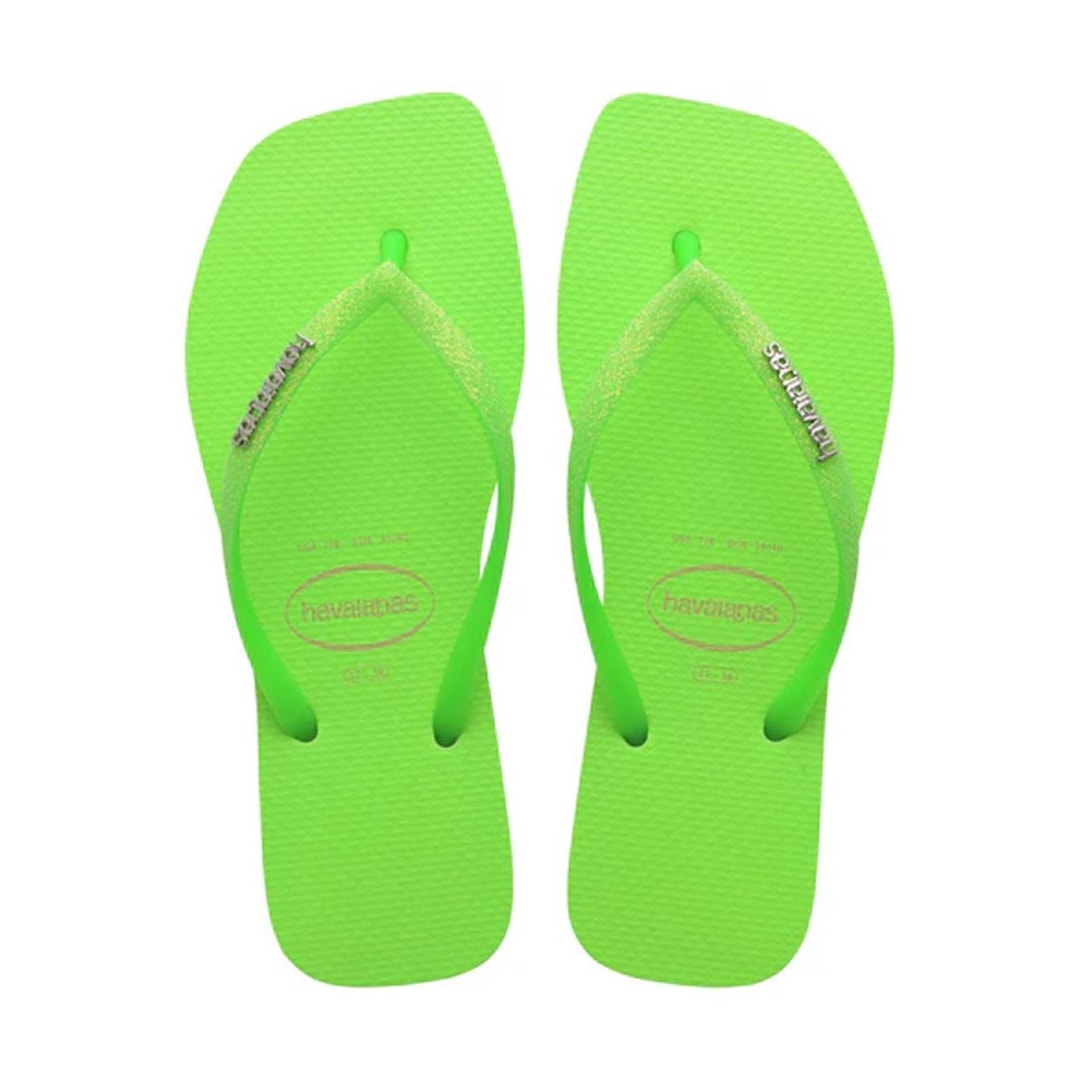 Chinelo Havaianas Slim Square Glitter Neon Bege Chinelo Havaianas Slim Square Glitter Neon Bege