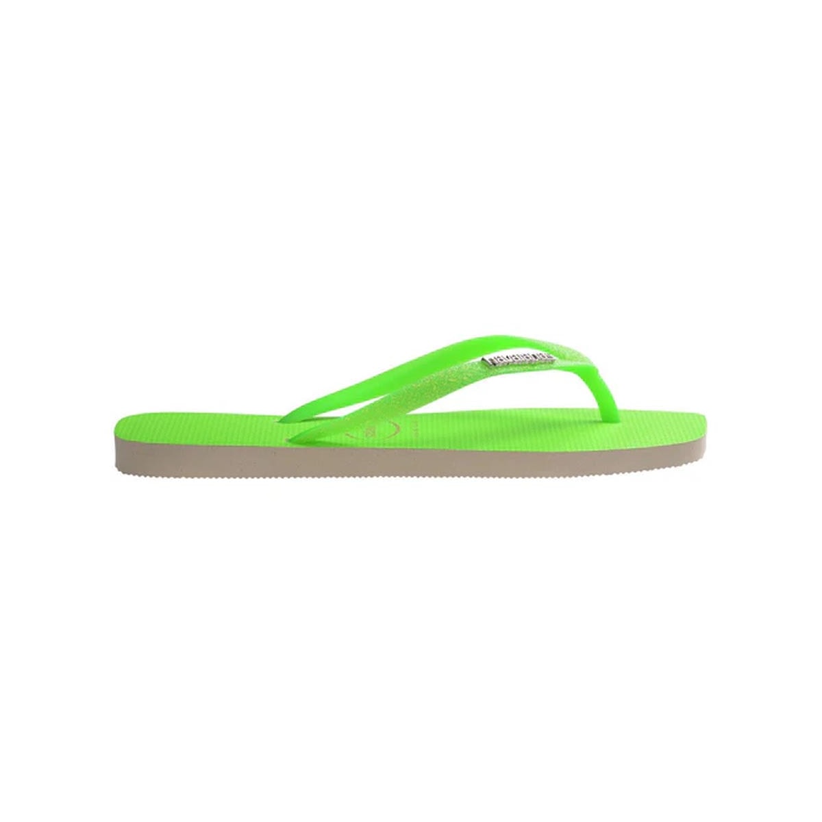 Chinelo Havaianas Slim Square Glitter Neon Bege Chinelo Havaianas Slim Square Glitter Neon Bege