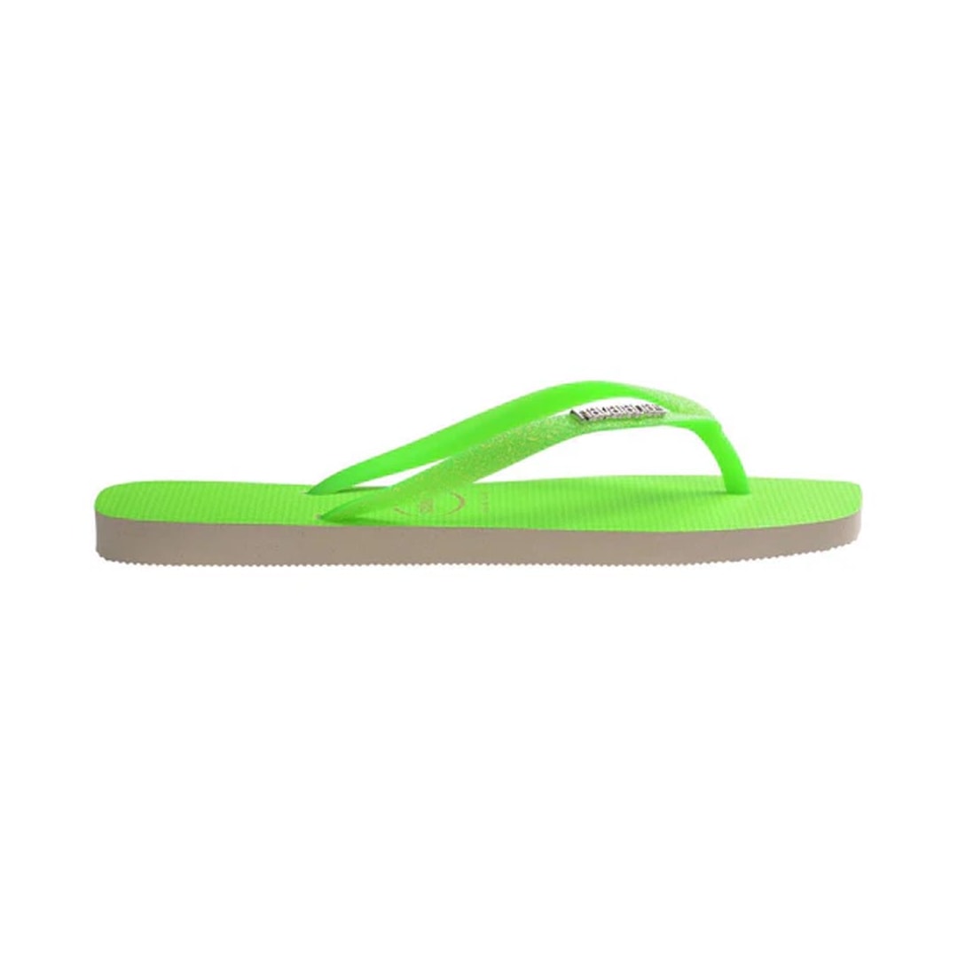 Chinelo Havaianas Slim Square Glitter Neon Bege