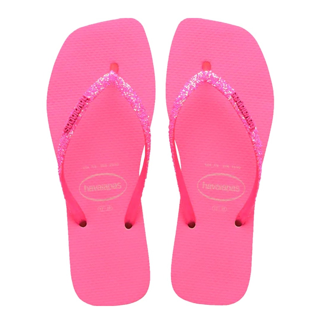 Chinelo Havaianas Slim Square Glitter Neon Pink Neon
