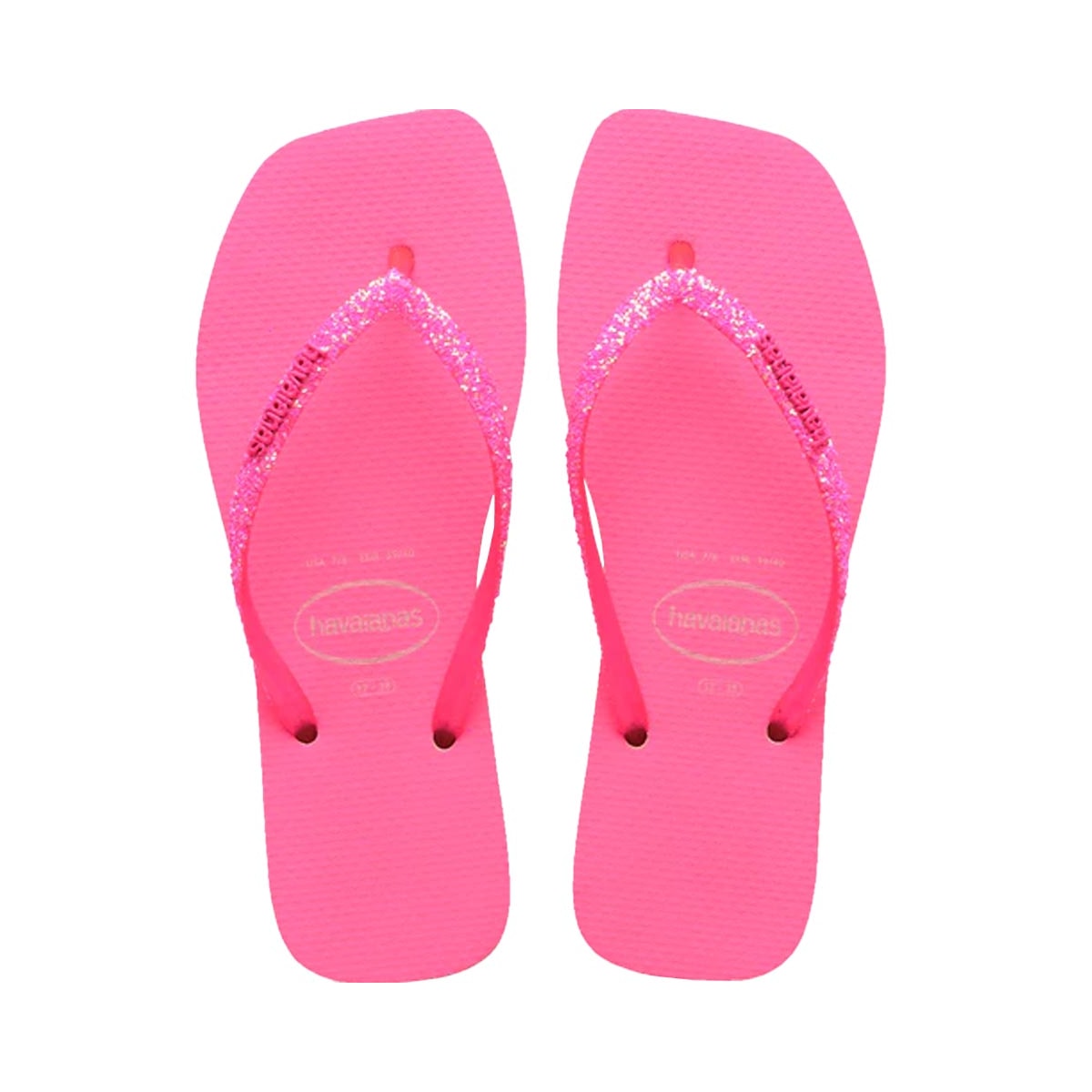 Chinelo Havaianas Slim Square Glitter Neon Pink Neon Chinelo Havaianas Slim Square Glitter Neon Pink Neon