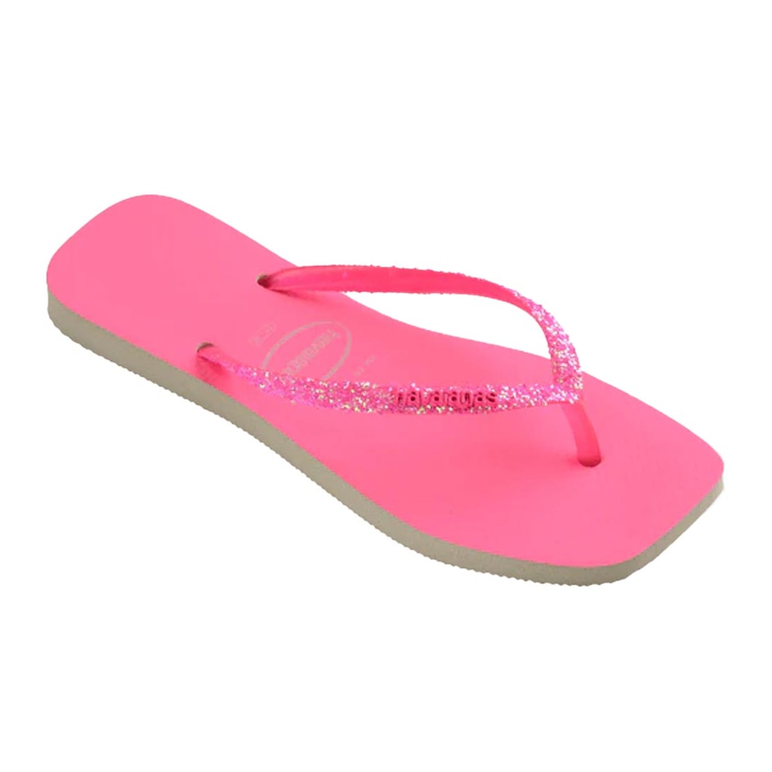 Chinelo Havaianas Slim Square Glitter Neon Pink Neon
