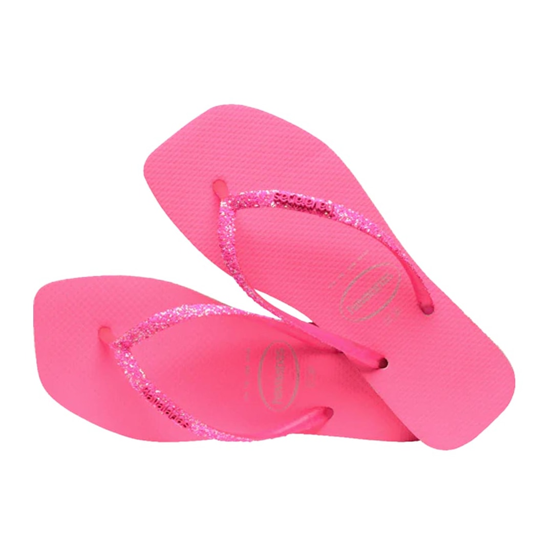 Chinelo Havaianas Slim Square Glitter Neon Pink Neon Chinelo Havaianas Slim Square Glitter Neon Pink Neon