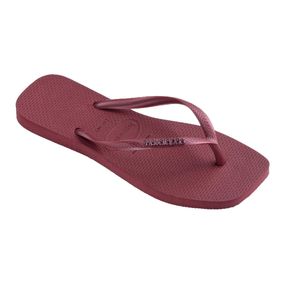 Chinelo Havaianas Slim Square Logo Metallic Amaranto