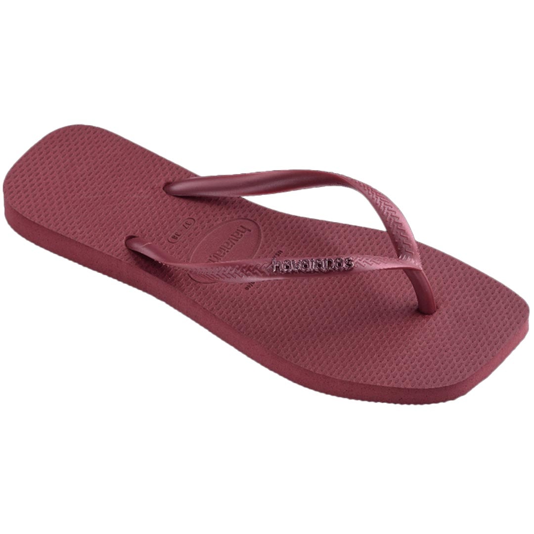 Chinelo Havaianas Slim Square Logo Metallic Amaranto Chinelo Havaianas Slim Square Logo Metallic Amaranto