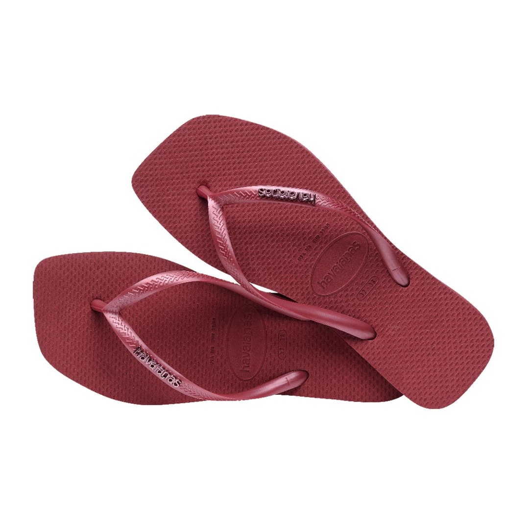 Chinelo Havaianas Slim Square Logo Metallic Amaranto Chinelo Havaianas Slim Square Logo Metallic Amaranto