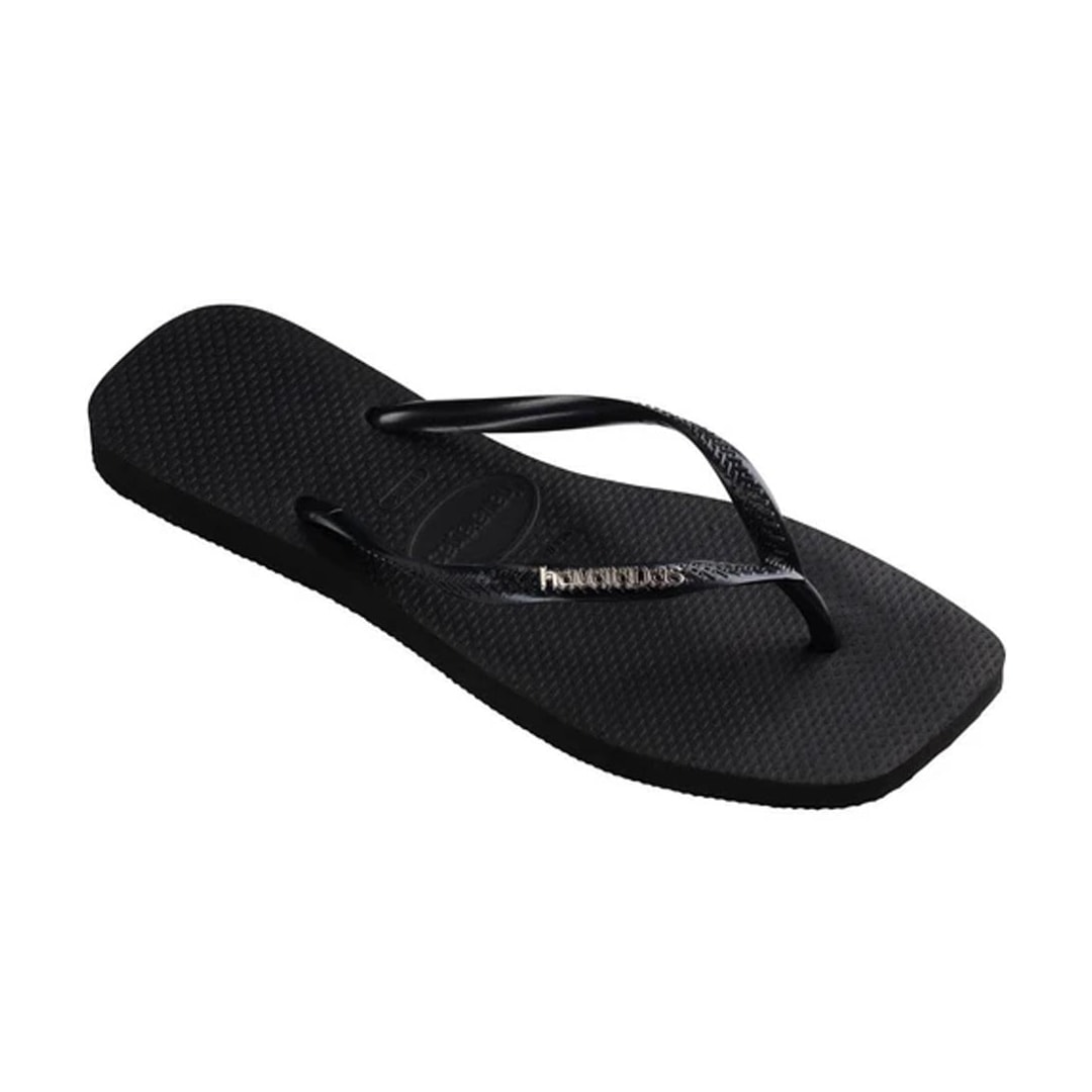 Chinelo Havaianas Slim Square Logo Metallic Preto Chinelo Havaianas Slim Square Logo Metallic Preto