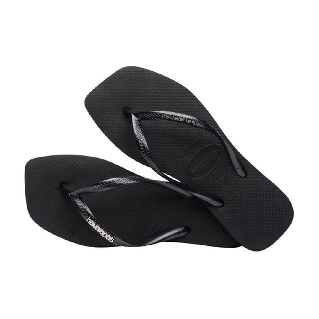 Chinelo Havaianas Slim Square Logo Metallic Preto Chinelo Havaianas Slim Square Logo Metallic Preto