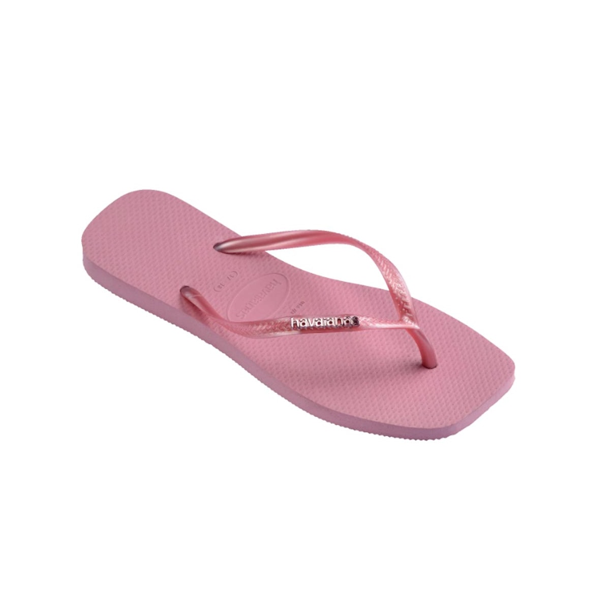 Chinelo Havaianas Slim Square Logo Metallic Rosa Chiffon Chinelo Havaianas Slim Square Logo Metallic Rosa Chiffon