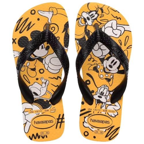 Chinelo Havaianas Top Disney Infantil Amarelo
