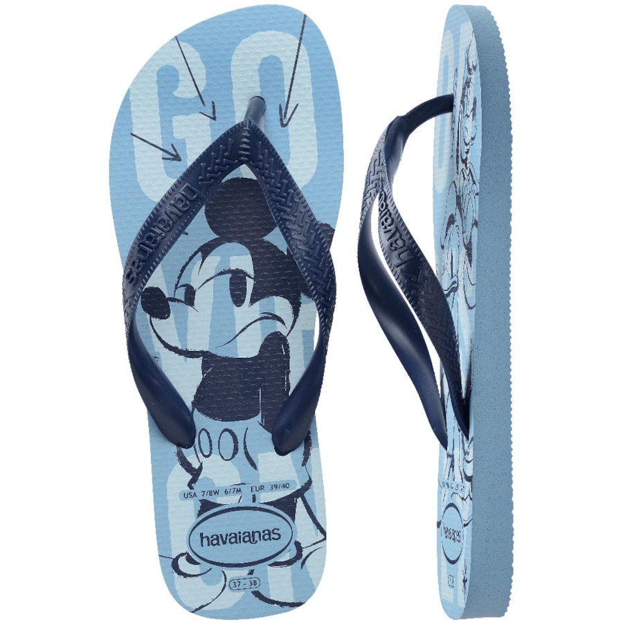Chinelo Havaianas Top Disney Infantil Azul Lavanda Chinelo Havaianas Top Disney Infantil Azul Lavanda