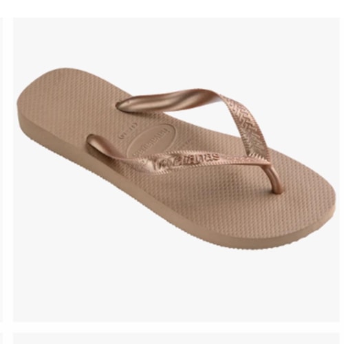 Detalhe - Chinelo Havaianas Top Tiras Rose Gold