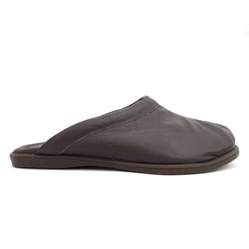 Detalhe - Chinelo Italianinho Babuche de Couro 30127 Cafe