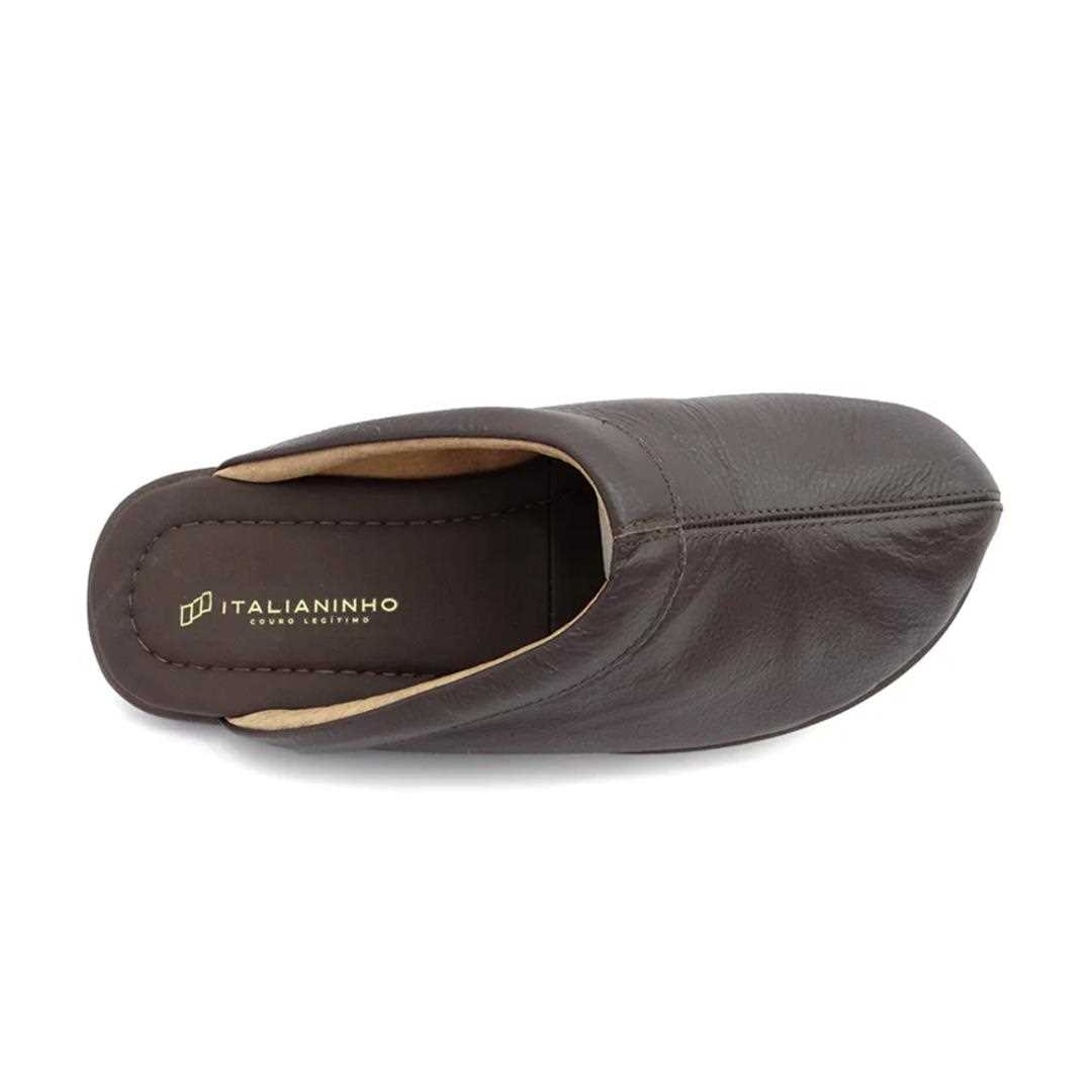 Chinelo Italianinho Babuche de Couro 30127 Cafe
