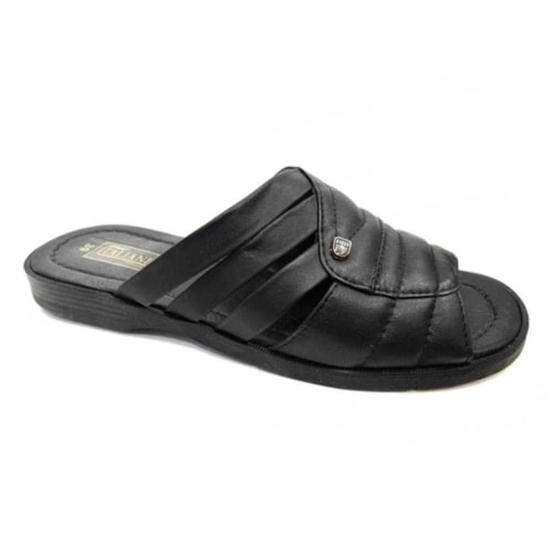 Chinelo Italianinho de Couro Legitimo 34103 Preto