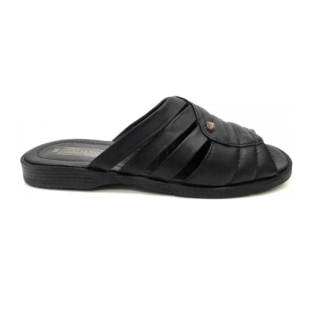 Chinelo Italianinho de Couro Legitimo 34103 Preto Chinelo Italianinho de Couro Legitimo 34103 Preto
